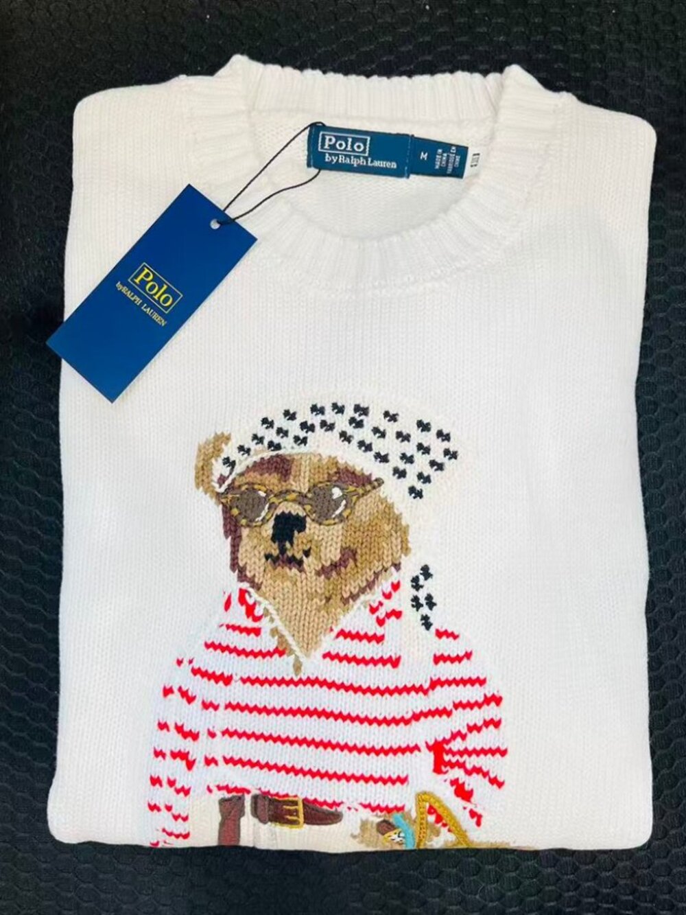 Ralph Lauren White Vacation Bear Sweater M NWT - Picture 7 of 7